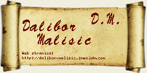 Dalibor Mališić vizit kartica